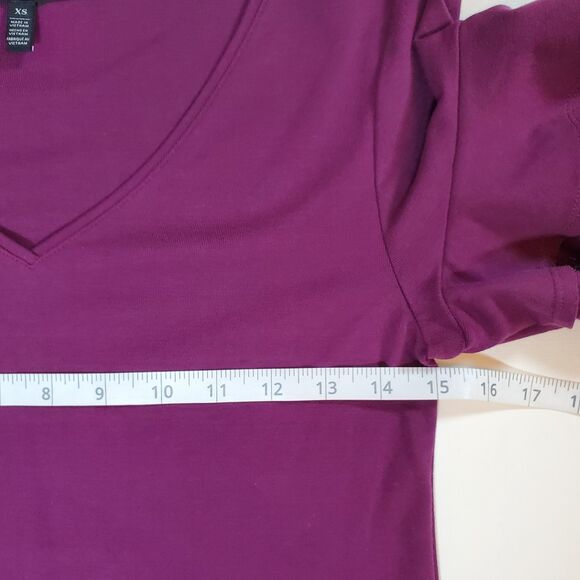 WHBM White House Black Market Sheath Dress XS Purple Short Sleeves Stretch Knit - Picture 9 of 13